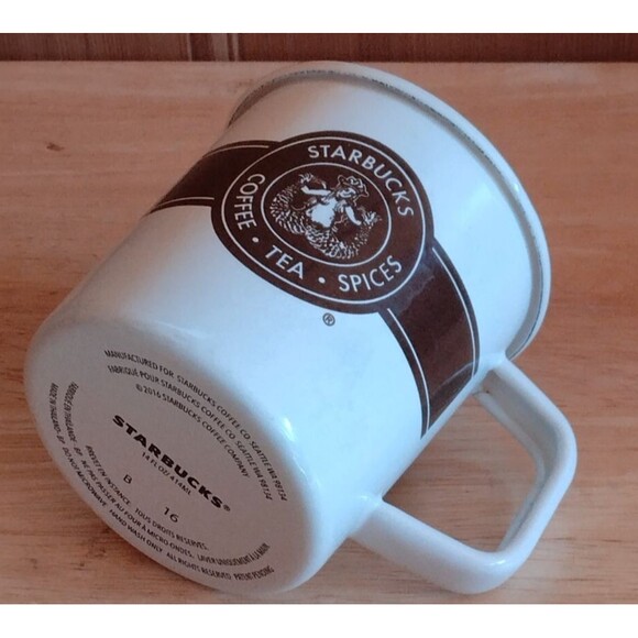 STARBUCKS Enamel Tin Mug Cup 14 oz. Coffee Tea Spices Mermaid - 2016 Collection - Picture 4 of 13